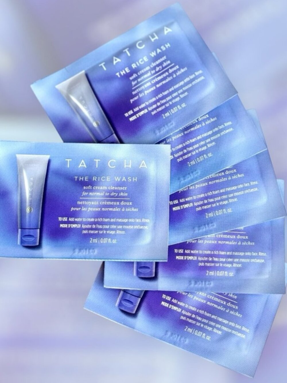 TATCHA The Rice Wash Facial Cleanser Face Skincare Sample Packets x 6 Travel